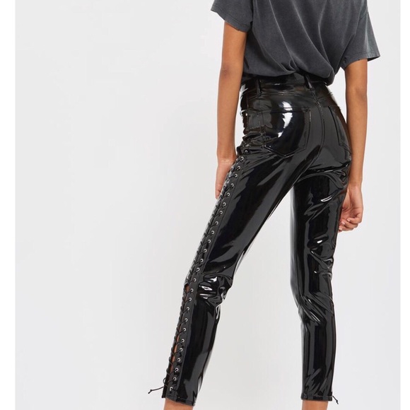 topshop vinyl jamie jeans